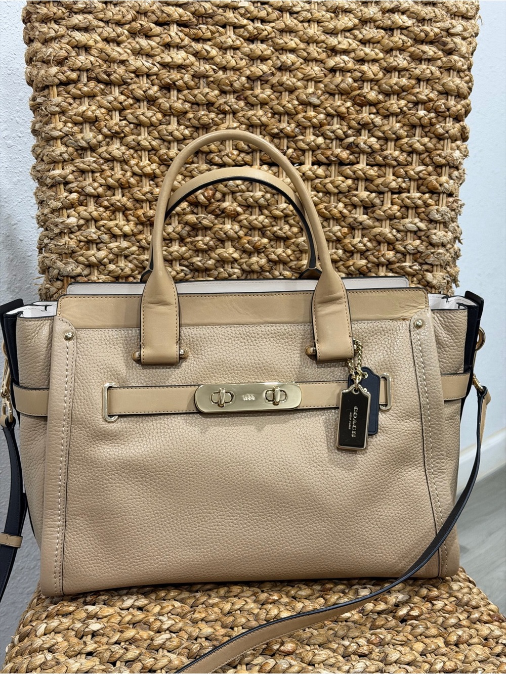 Coach Swagger Carryall Tote in Pebble Leather